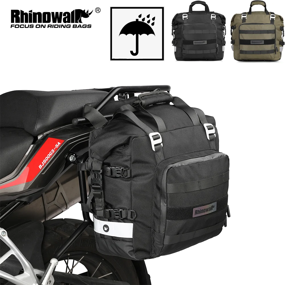 Rhinowalk Motorcycle Saddlebag 20L Travel Motor Side Luggage Universal Motorbike Waterproof Removable Inner Bag Pannier 1 Piece