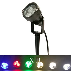 LED Landscape Lighting 3W 6W Outdoor Flood lights Spike Spotlight DC12V AC110V 220V Garden lamp IP65 RGB LED Lawn Lamp light