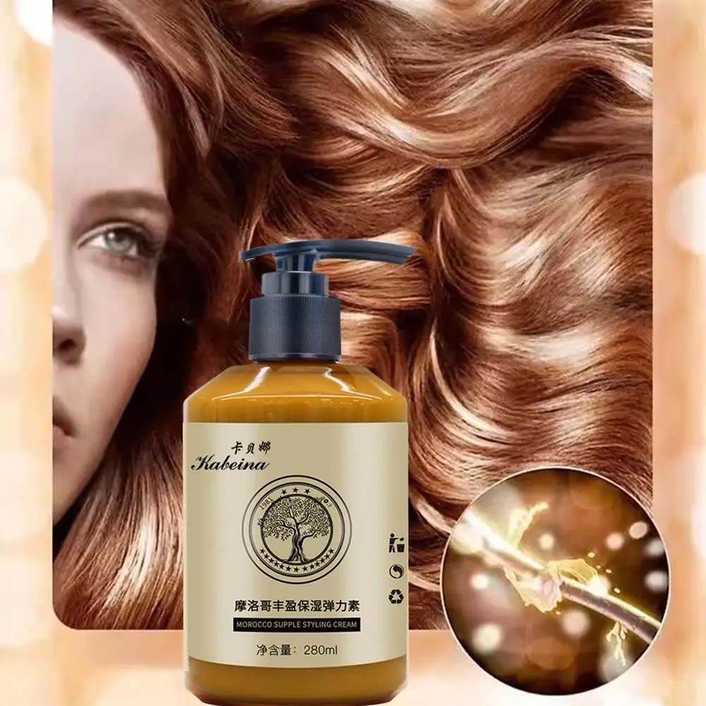 Curling Moisturizing Elastin Perm Hair Care Fluffy Spray Cream Elastin Products Styling Curls Hair Curly Hairdressing Hair E4i0