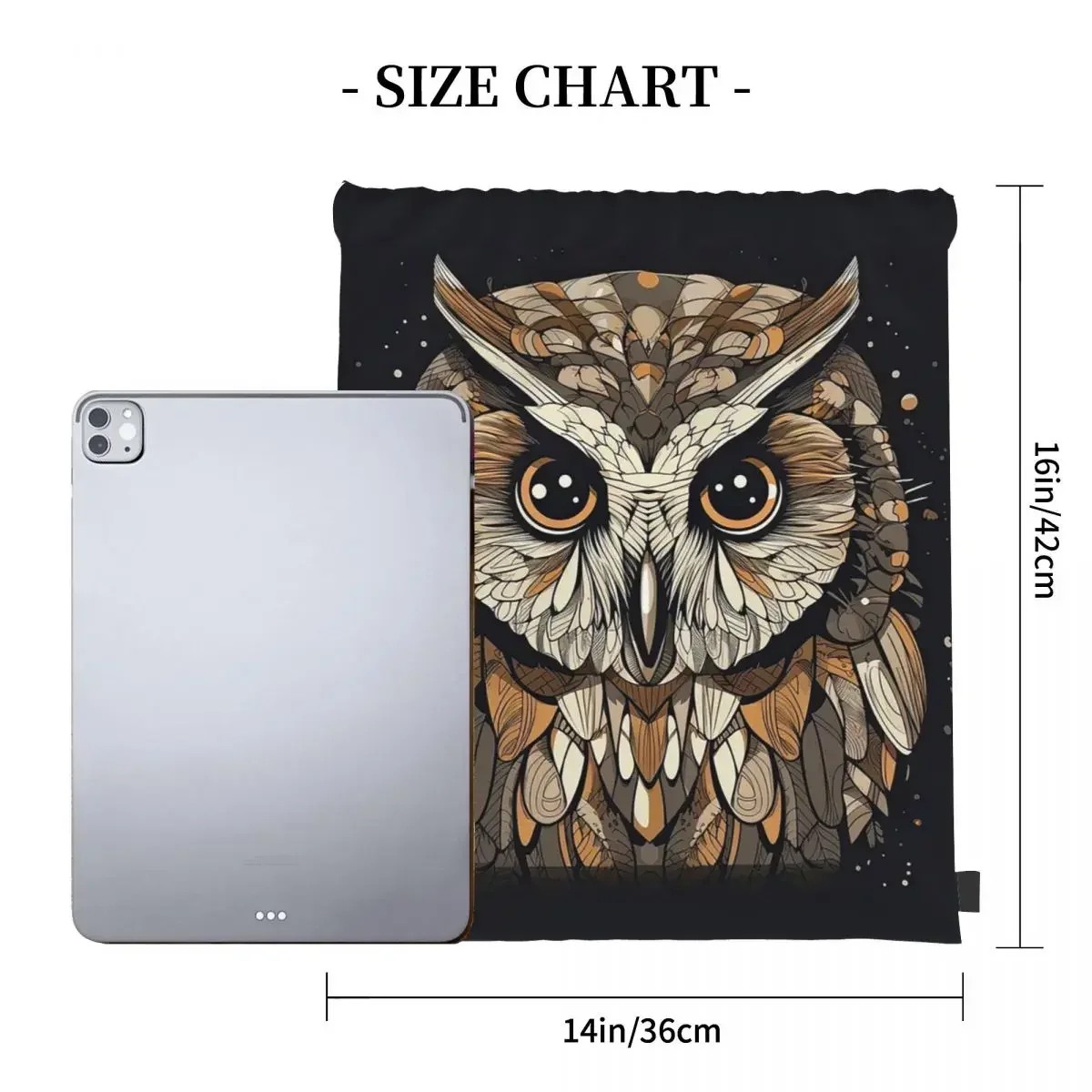 Eastern Screech Owl Backpacks Fashion Portable Drawstring Bags Drawstring Bundle Pocket Sports Bag BookBag Man Woman Students