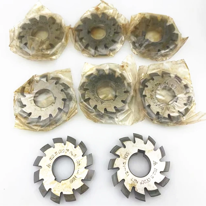 1Pc NO.1-NO.8 HSS Gear Milling Cutter Gear Cutting Tools Spur Teeth PA20 M1 M1.25 M1.5 M1.75 M2 M2.5 M3 M3.5 M4 M4.5 M5 M6 M7