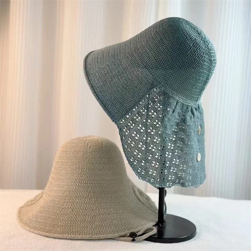 

New High-Quality Thin Shawl Sun Hat Korean Version Ins Grass Woven Breathable Foldable Hollow Beach Fisherman Hat