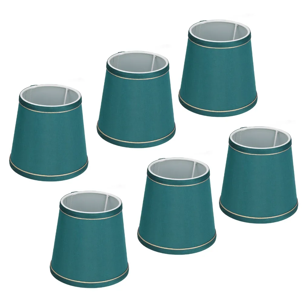 6PCS Modern Fabric Lampshade Clip On Design 5.5 inch Height Lamp Cover Chandelier Lamp Shades Floor Lamp