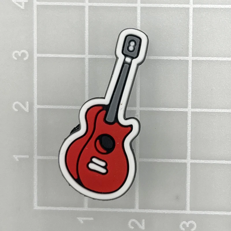 1 pz Cartoon Music Style PVC Shoe Charm accessori fai da te fibbia per scarpe decorazione chitarra tamburo Mic zoccoli perni superiori Charms regalo per bambini