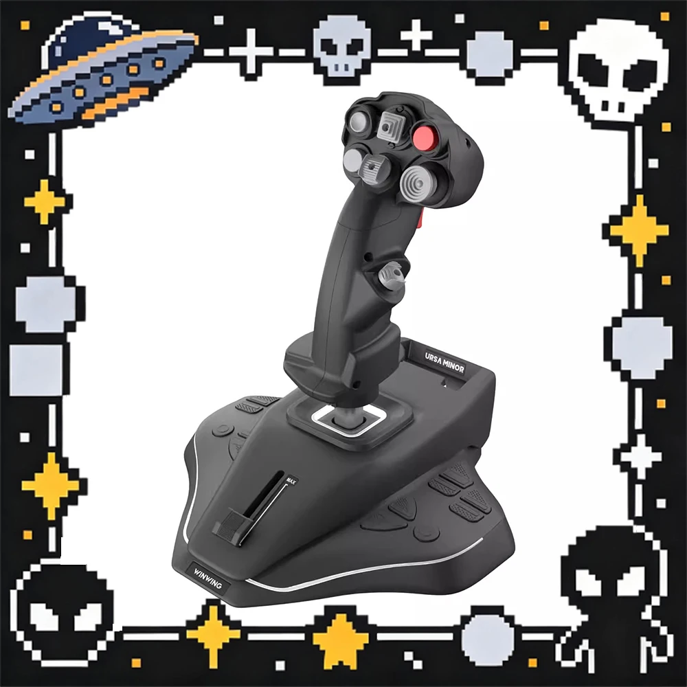 

Игровой джойстик WINCTRL Ursa Minor для правой руки с динамическим вибромотором, авиационный джойстик с длинным ходом, ползунковый потенциометр