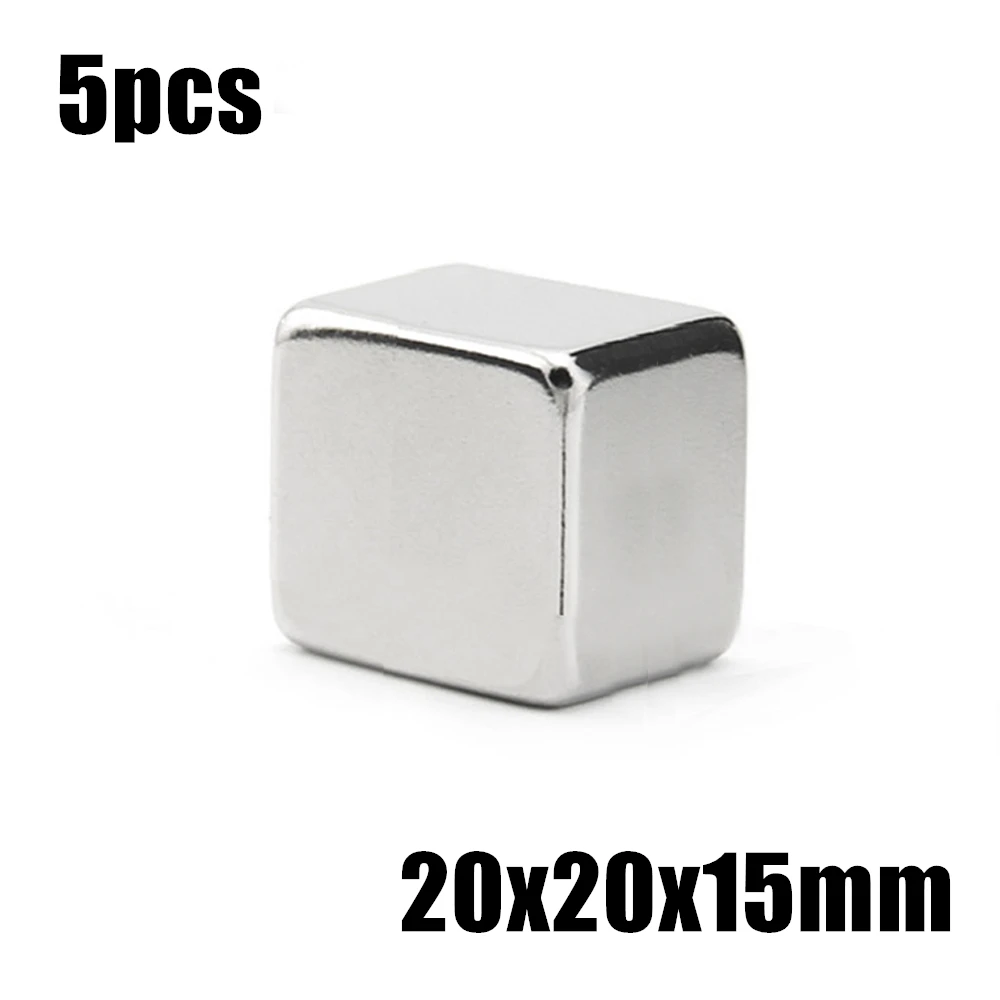 

5pcs 20x20x15mm Super Powerful Strong Rare Earth Block NdFeB Magnet Neodymium N35 Magnets 20*20*15mm