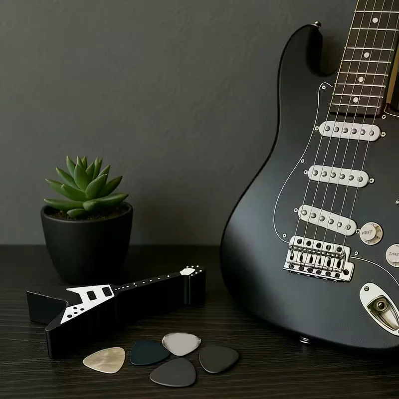 

10-Slot Guitar Pick Holder Guitar Shape Plastic Guitar Pick Organizer Space-Saving For Electric, Acoustic, Classical Guitars