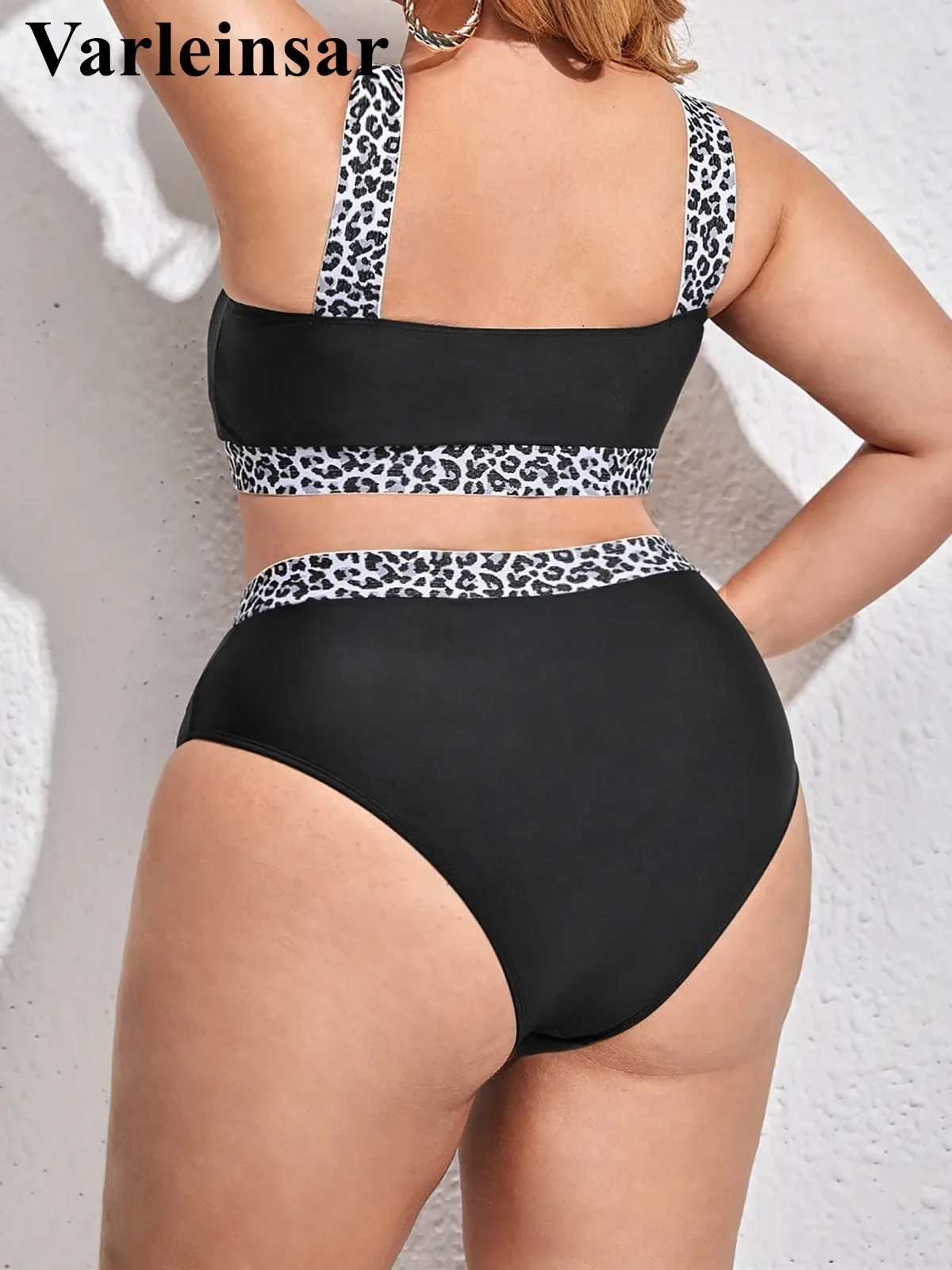 0XL - 4XL Splicing Bikini Plus Size Large Size Swimwear Women Swimsuit Female Two-pieces Bikini set Bather Bathing Suit V3785B