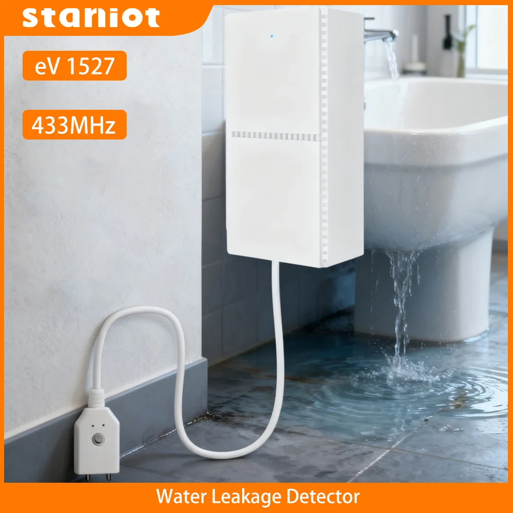 

Staniot Tuya Water Leakage Sensor 433MHz Security Flood Detector Flood Sensor Wireless Detector Smart Home Security Alarm Device