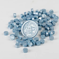 Blue 100Pcs Sealing Wax Seal Beads Beans Stamp for DIY Craft Wedding Birthday Party Invitation Wax Ancient Sealing Wax