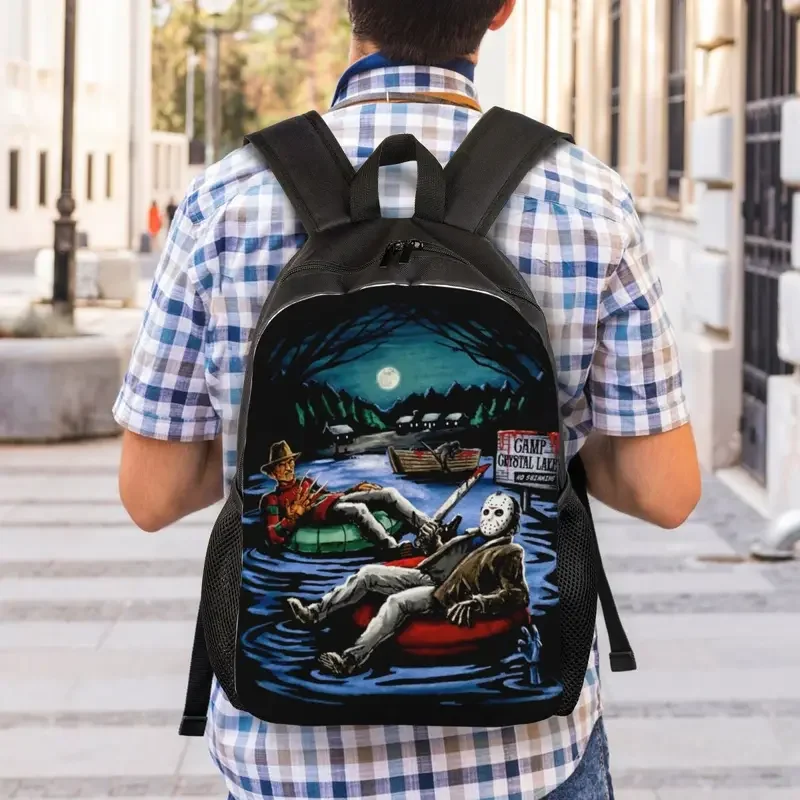 Horror Movie Character Killer Backpacks for Women Men Waterproof College School Halloween Film Bag Print Bookbags