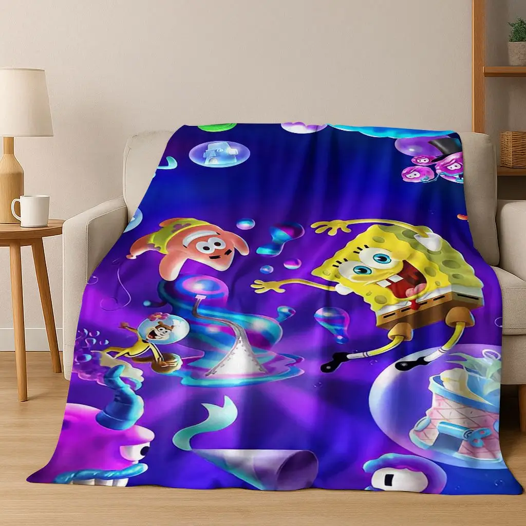 الكرتون S-سبونجبوب سكوير باتريك ستار الفانيلا بطانية لينة رمي بطانية للسرير غرفة نوم غرفة المعيشة السفر نزهة هدية #1