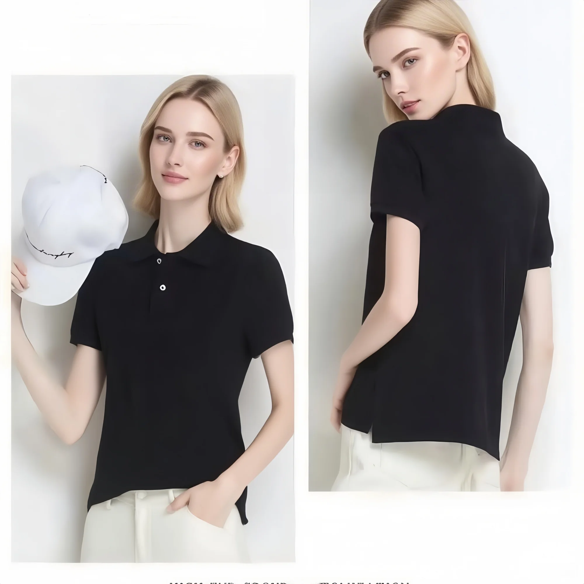 

Summer Polo Shirt Women Korean Style Cool Ice Silk Short Sleeve Shirt Breathable Quick Dry Casual Golf Shirts Pullover Tee Tops