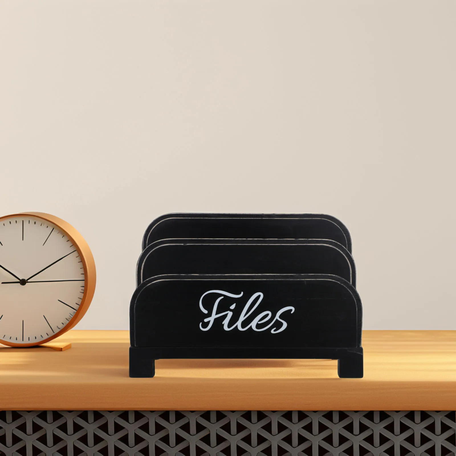 

1 Set 4 Slots Wood Desktop File Organizer Rustic Mail Sorters Wood Paper Envelope Holder Countertop Document Tray Desktop Folder