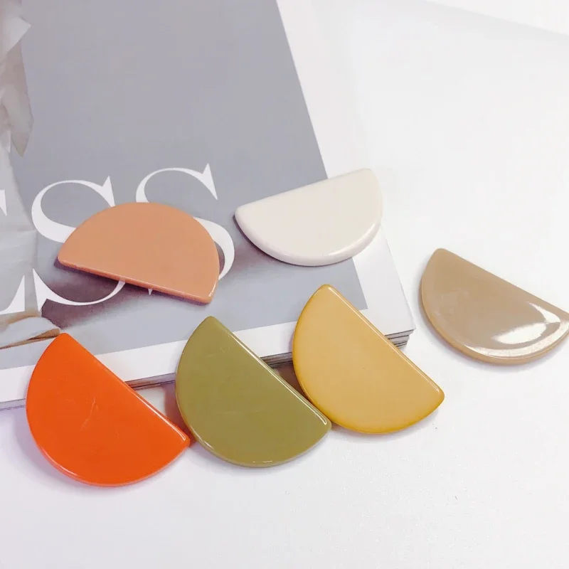 Semicircle Acrylic Plastic Resin Spacer Eardrop Earring Accessories Pendant Necklace Charms Diy Handmade Material 10pcs