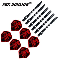 6PCS Aluminium Dart Shafts With 6PCS Darts Flights Feather Tail Leaves Dart Accessories Set