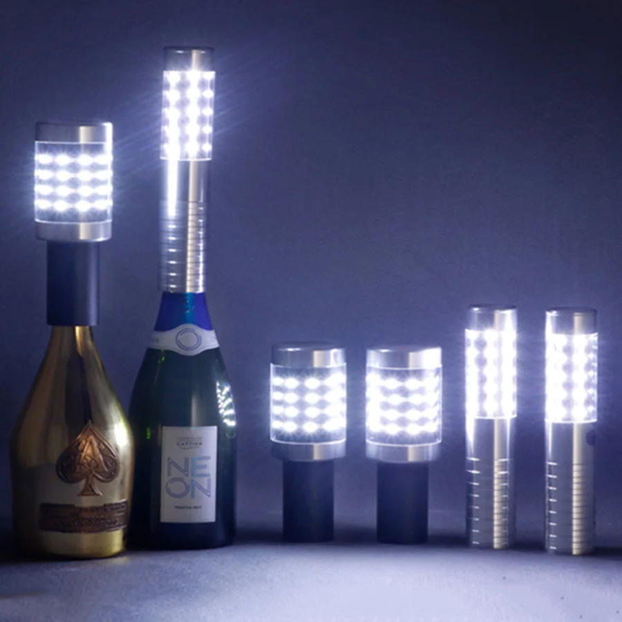 EU /US Plug Rechargeble LED Strobe Baton Champagne Wine Bottle Service Sparkler Wine Cap for VIP Nightclub KTV Bar Flash Baton