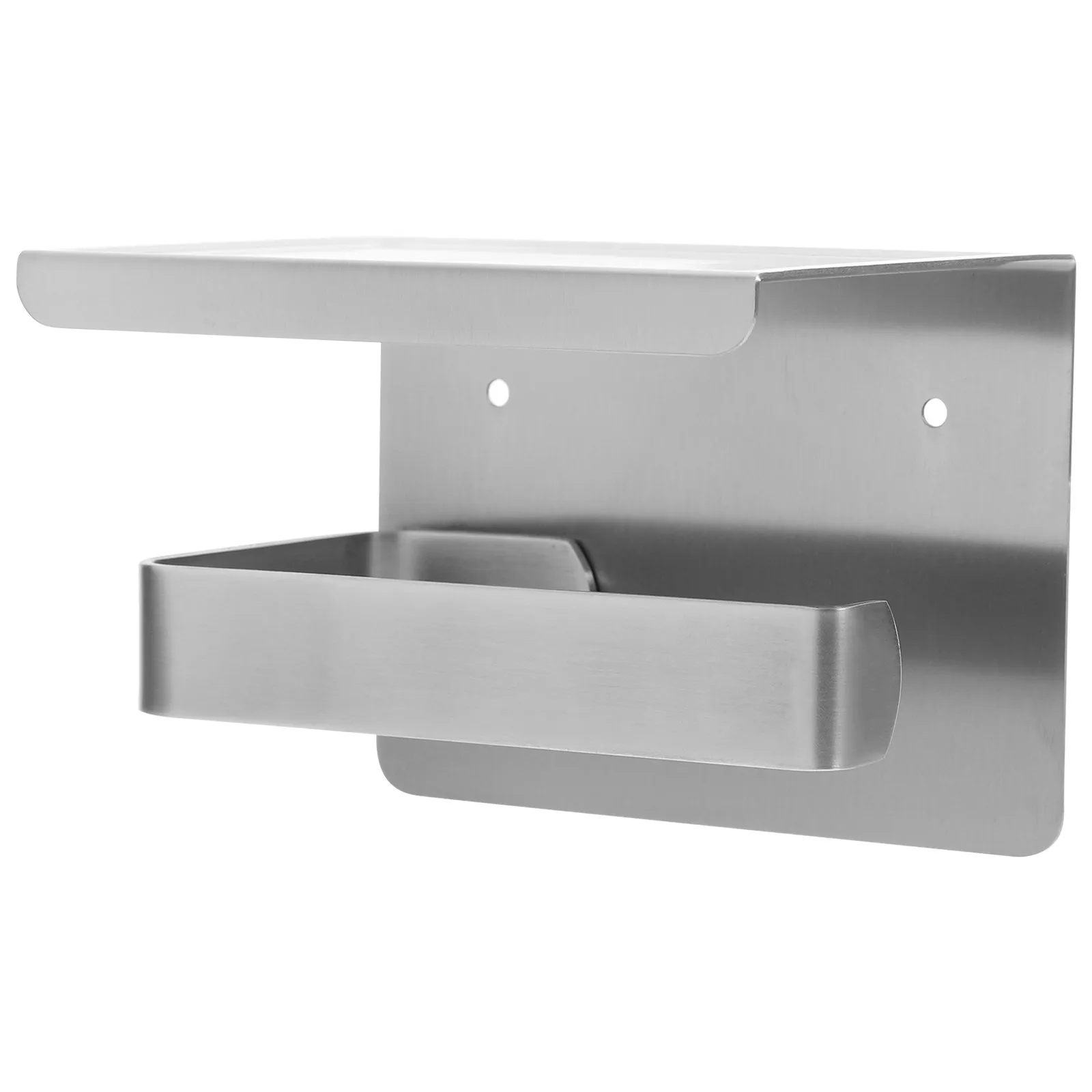 

Wall Mounted Toilet Paper Holder Rack Stainless Steel Multipurpose Bathroom Storage Shelf for Mobile Phone Watches