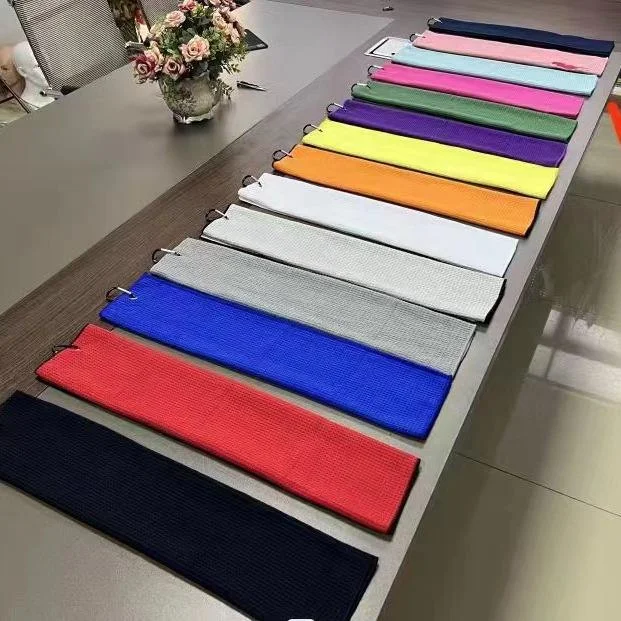 3Pcs Blank Waffle Microfiber Golf Towel Portable Absorbent Sport Sweat Towel for DIY Heat Transfer Photo Printing Gift