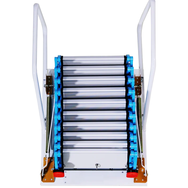 ！@Foldable Telescopic Stair Ladder with Stainless Steel & Galvanized Steel Modern Design for Villa Use Customizable Size view 3