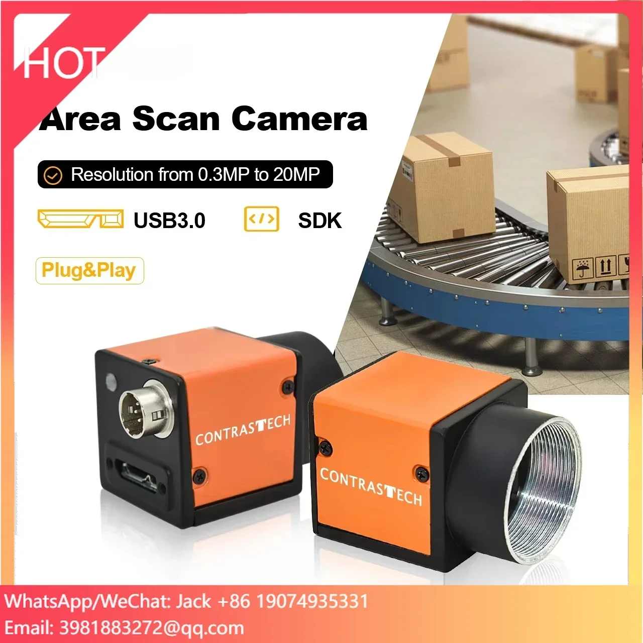 

5MP 43FPS XGS5000 USB3.0 Global Shutter CMOS Robotic Vision Camera for Automation Inspection