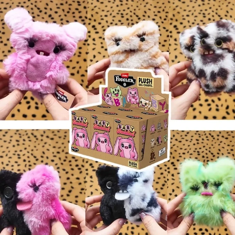 2026 Fuggler Baby Baddies Series Three Eyed Leopard Print Funny Monster Plush Toys Stuffed Doll Collectible Home Decor Ornament