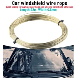 22m 0.8mm Car Windscreen Glass Cutting Cut Out Braided Removal Wire Gold Roll Automobile Windshield Removal Tool 7 Strands Of St