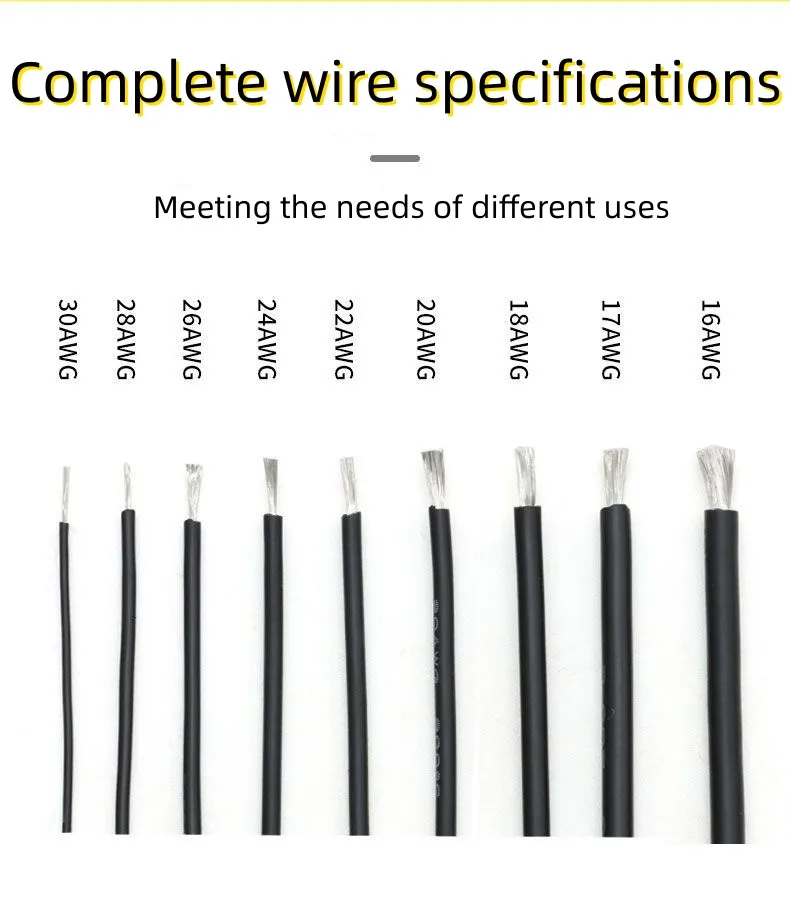 Miękkie przewód silikonowy 16AWG 17AWG 18AWG 20AWG 22AWG 24AWG 26AWG 28AWG 30AWG krzemu żaroodpornego