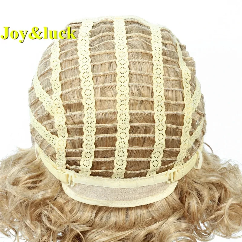 Short Curly Synthetic Wigs Brown Ombre Blonde Wigs For Women Fashion Daily Female Hair