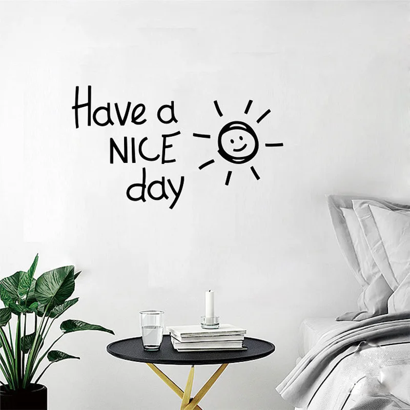 

Have A NICE Day Lovely Sun Car Sticker Automobiles Exterior Accessories Vinyl Decals for Bmw Audi Ford Window Wall