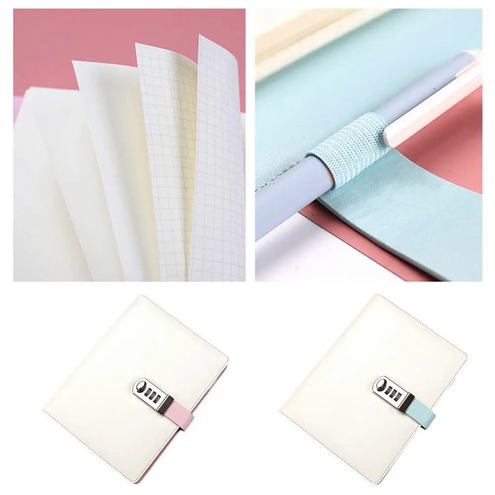 Loose Leaf Portable Cartoon Planner Organizer Lock Journal for School