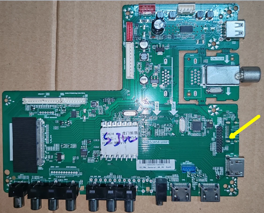 T.MS3458.U801   4K LED TV motherboard with 3 HDMI interfaces and multimedia interface
