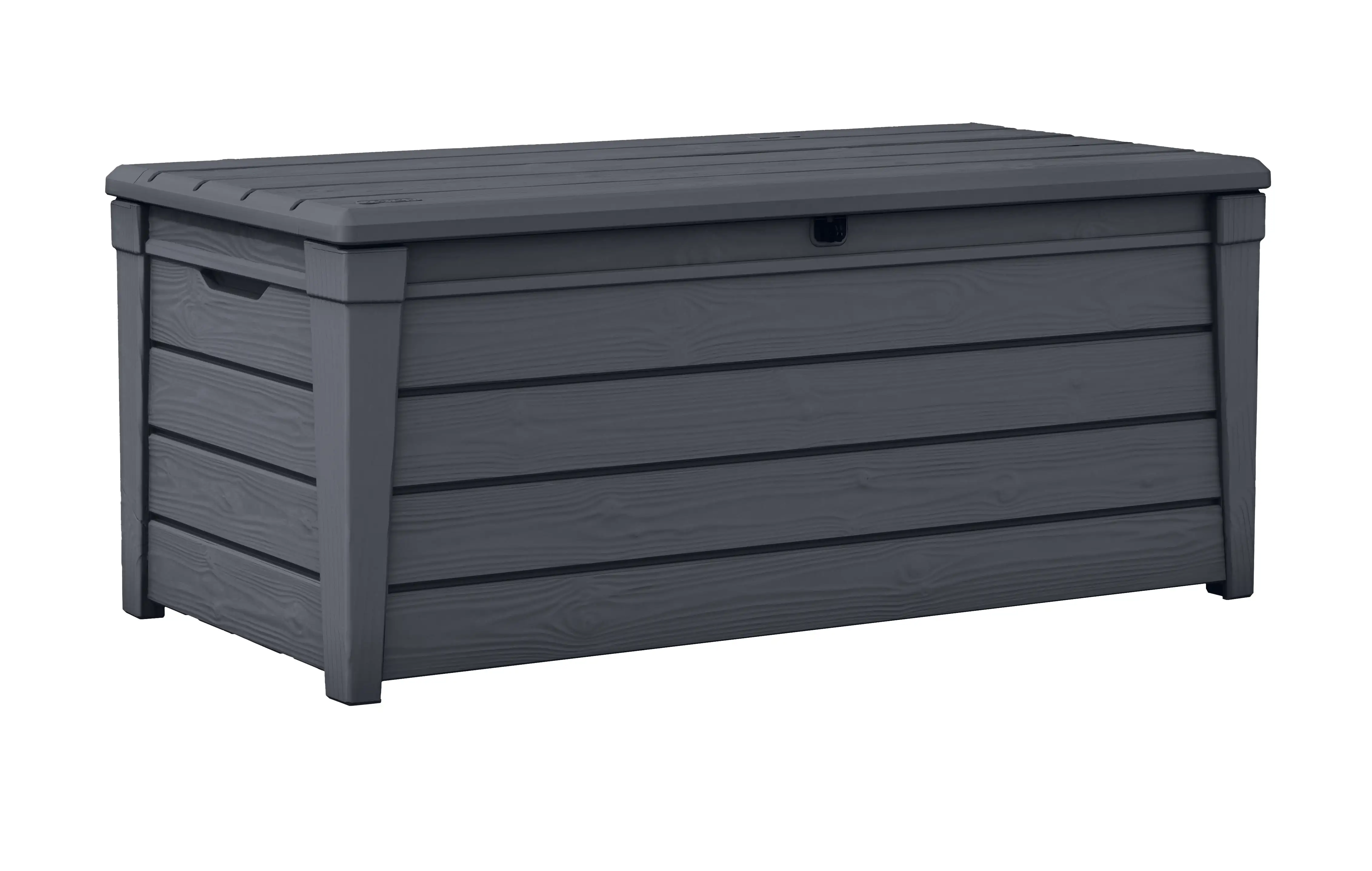 

Outdoor Plastic Deck Box, All-Weather Resin Storage, 120 Gal, Anthracite Gray