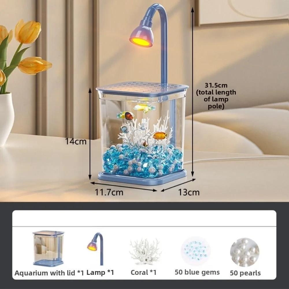 

Creative Mini Desktop Fish Tank Breathable INS Landscape Fish Tank Decorative Durable Small Betta Fish Tank Kids