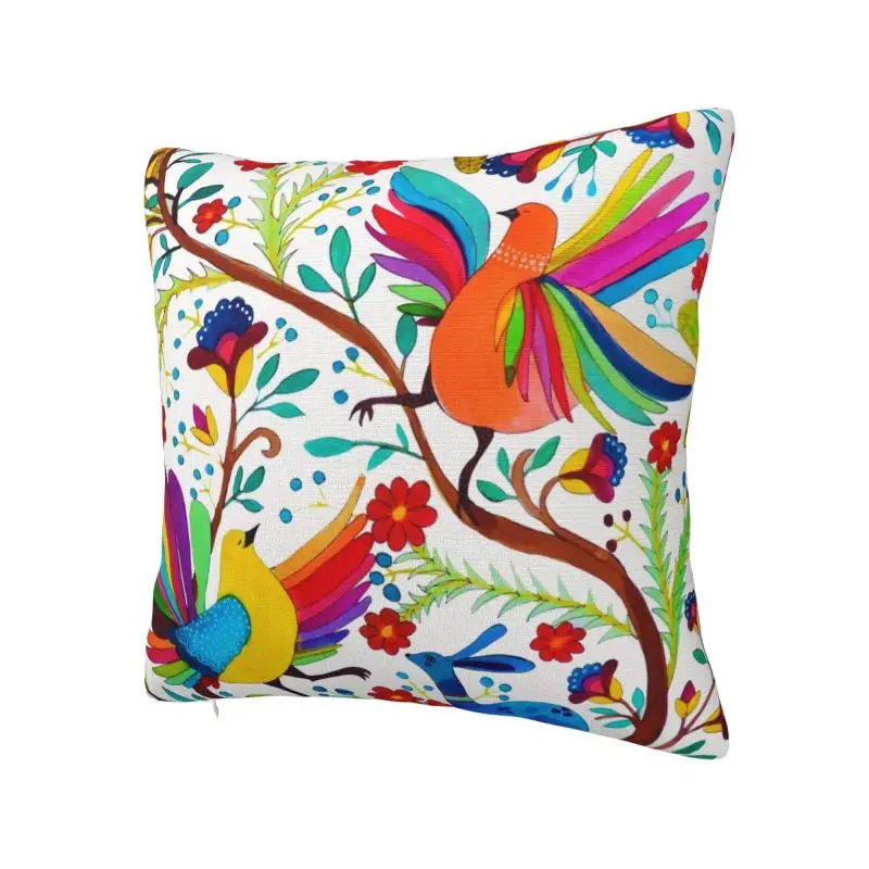 Nordic Mexican Otomi Flowers Amate Sofa Cushion Cover Polyester Mexico Textile Throw Pillow Case Decoration