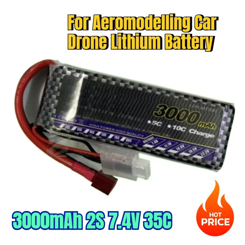 

3000mAh 2S 7.4V 35C for Aeromodelling Car Drone Lithium Battery