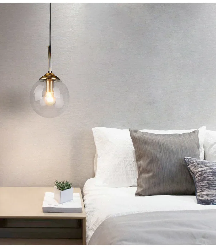 Nordic ball chandelier, simple, light and luxurious, aisle, corridor, entrance, bar, bedroom, single-head bedside chandelier