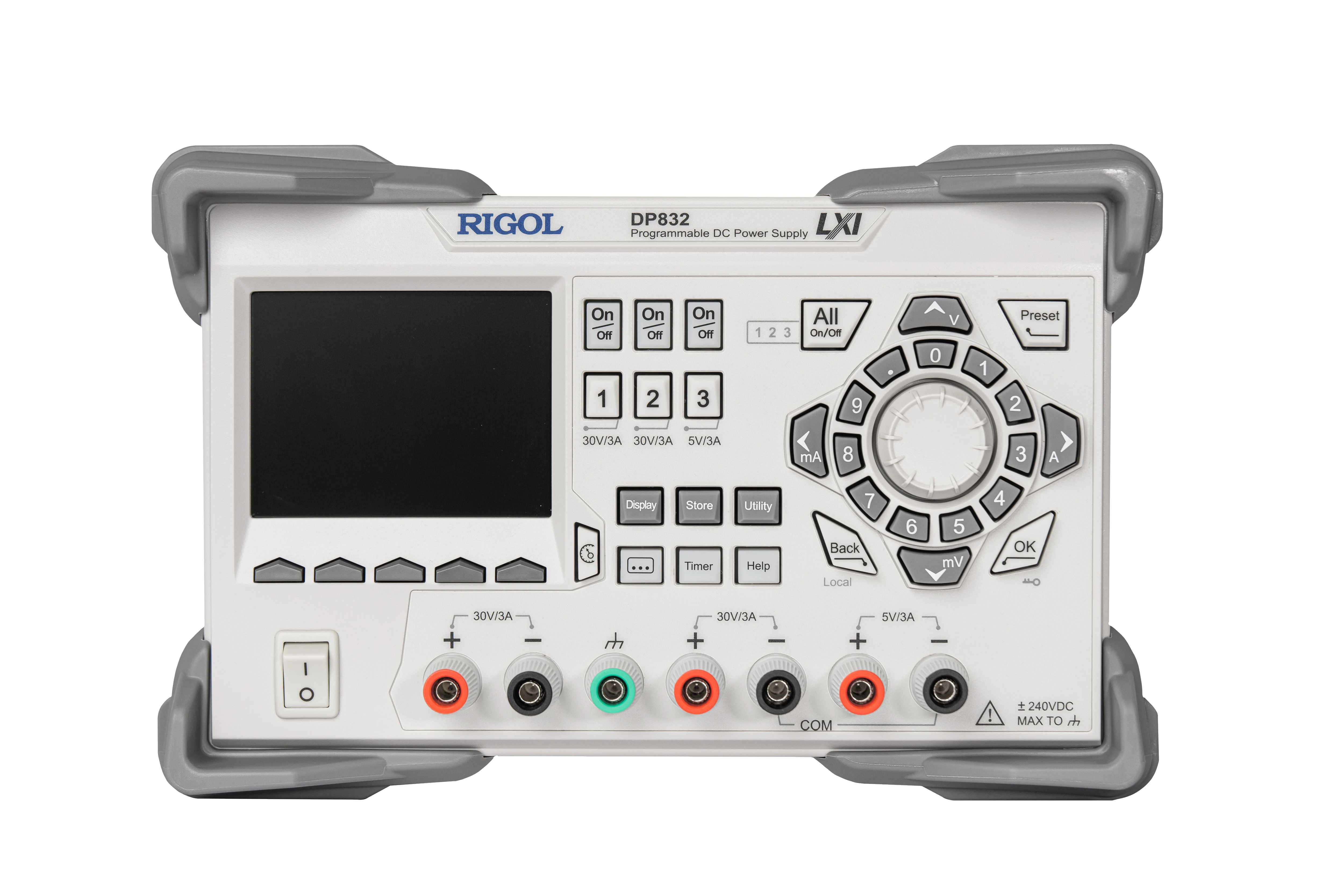 RIGOL DP832 Programmable DC Power Supply, 3CH,195W, 30V/3A || 30V/3A,RESOLUTION 10mV/10mA