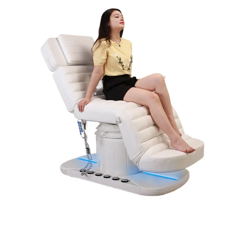 Full electric lifting beauty salon special body massage bed, comfortable sponge luxury tattoo bed