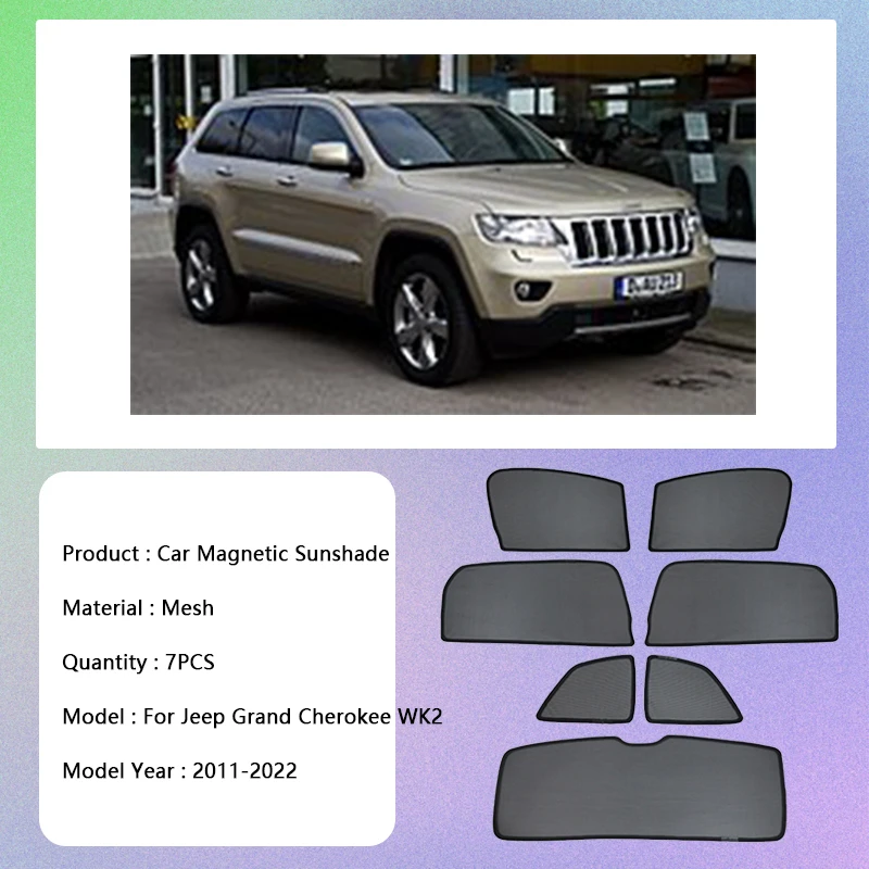 For Jeep Grand Cherokee WK2 2011 2012 2013 2014 2015 2016 2017 2018 2019 2020 2021 2022 UV Protection Shield Window Sunshade Car