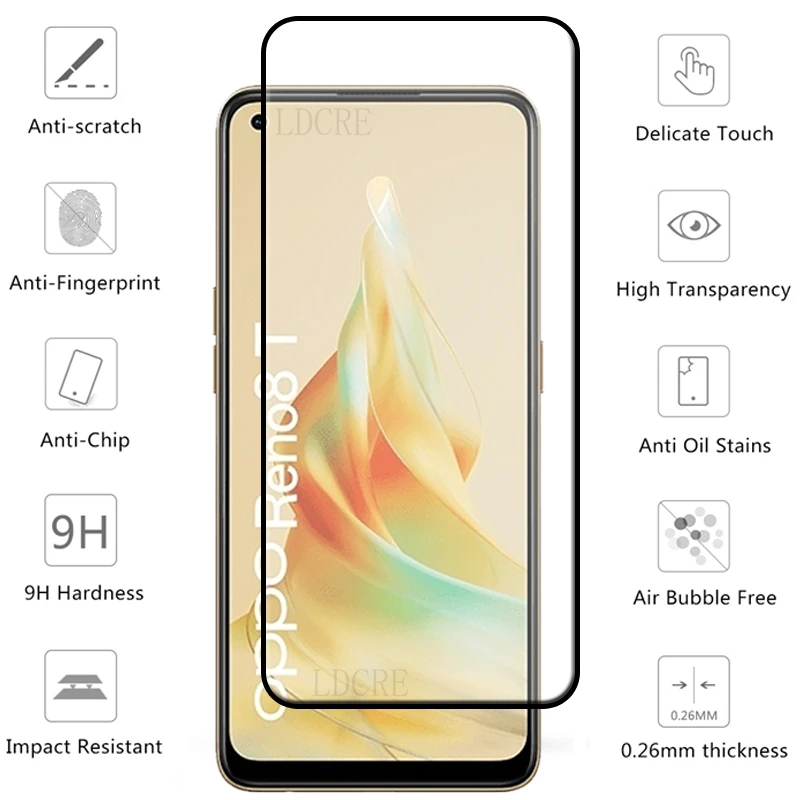 Full Cover Glass For OPPO Reno 8T Glass For Reno 8T Tempered Glass 9H HD Screen Protector For OPPO Reno 8T Reno8 T Lens Glass