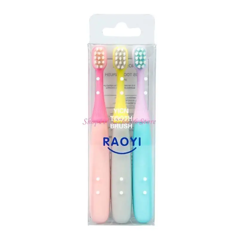 R6FD 3 Pcs/Set Soft Bristles Children Toothbrushes Cartoon Mushroom for Head Teeth Brush Baby Kids Dental Hygiene C