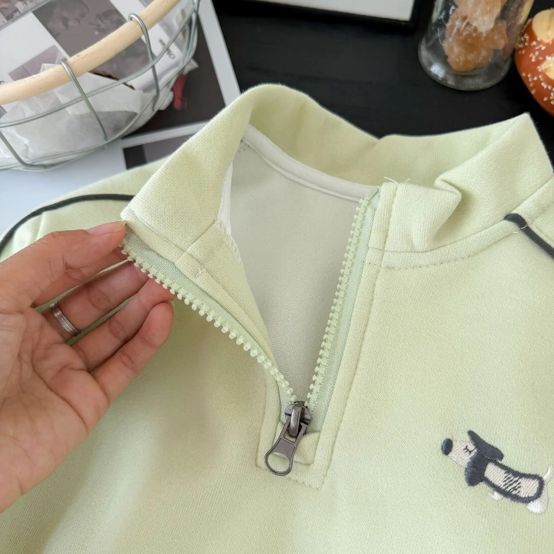 1-14 Jahre Kinderkleidungssets, neue Herbstkollektion, Jungen- und Mädchen-Langarm-Sweatshirts mit halbem Reißverschluss + Hosen, 2-teiliges Kinder-Trainingsanzug-Outfit – Detail 11