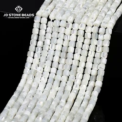 4*4Mm Natuurlijke Witte Schaal Kralen Parelmoer Cilindrische Vorm Kraal Voor Sieraden Maken Diy Ketting Armband Accessoire