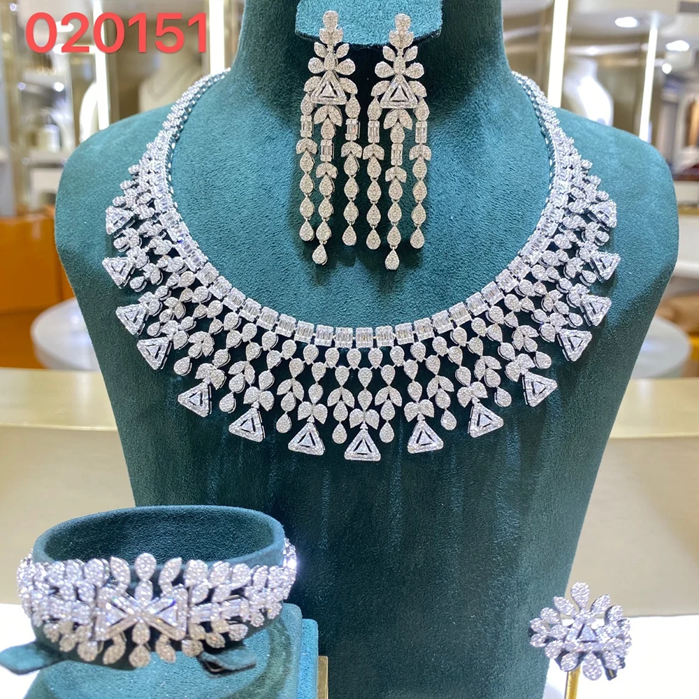 020151 TIRIM Women Necklace Sets Cubic Zirconia Bridal Jewelry DuBai Saudi Wedding Engagement Party Festival Jewel Accessory