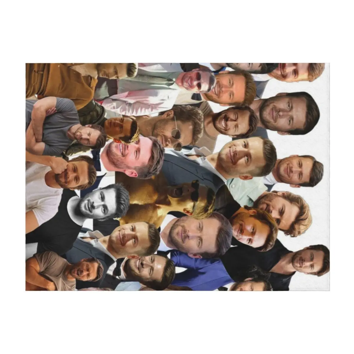 

glen powell photo collage Throw Blanket Bed linens Decorative Beds Travel Weighted Blankets