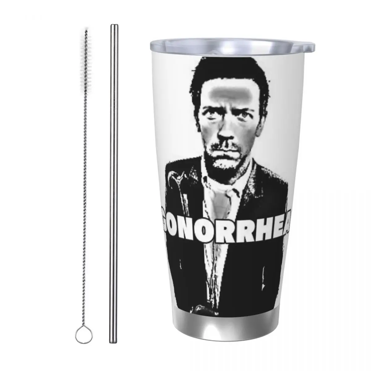 

House MD Stainless Steel Tumbler Vacuum Insulated Mugs Thermal Cold Cups Straws With Lid 20oz