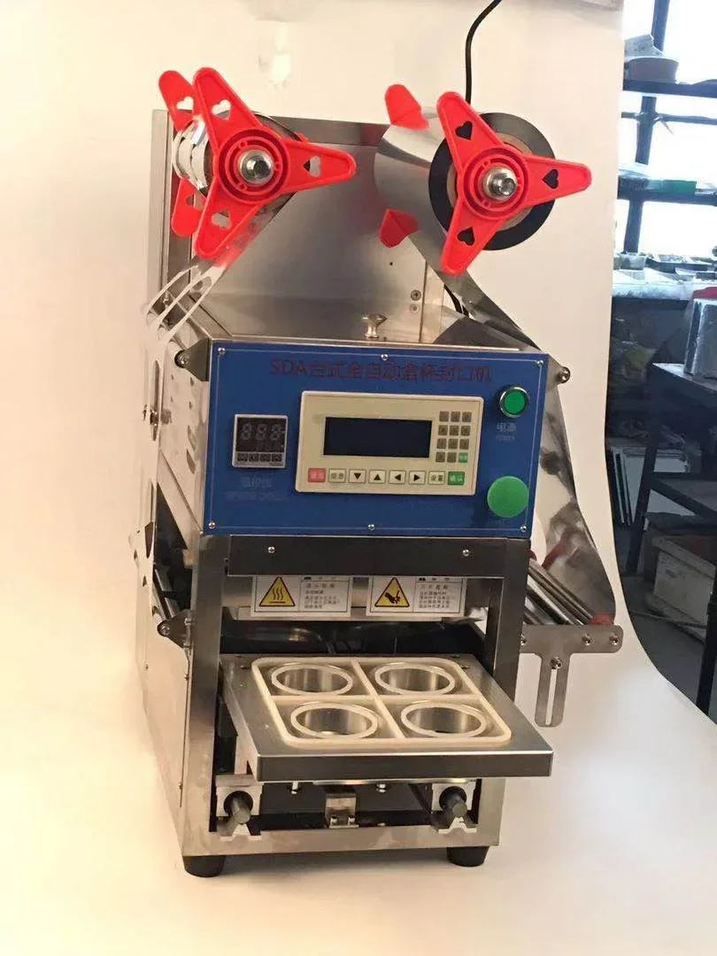 Máquina de Selagem de Recipientes PET Semi-Automática para 4 Copos de Água em PP