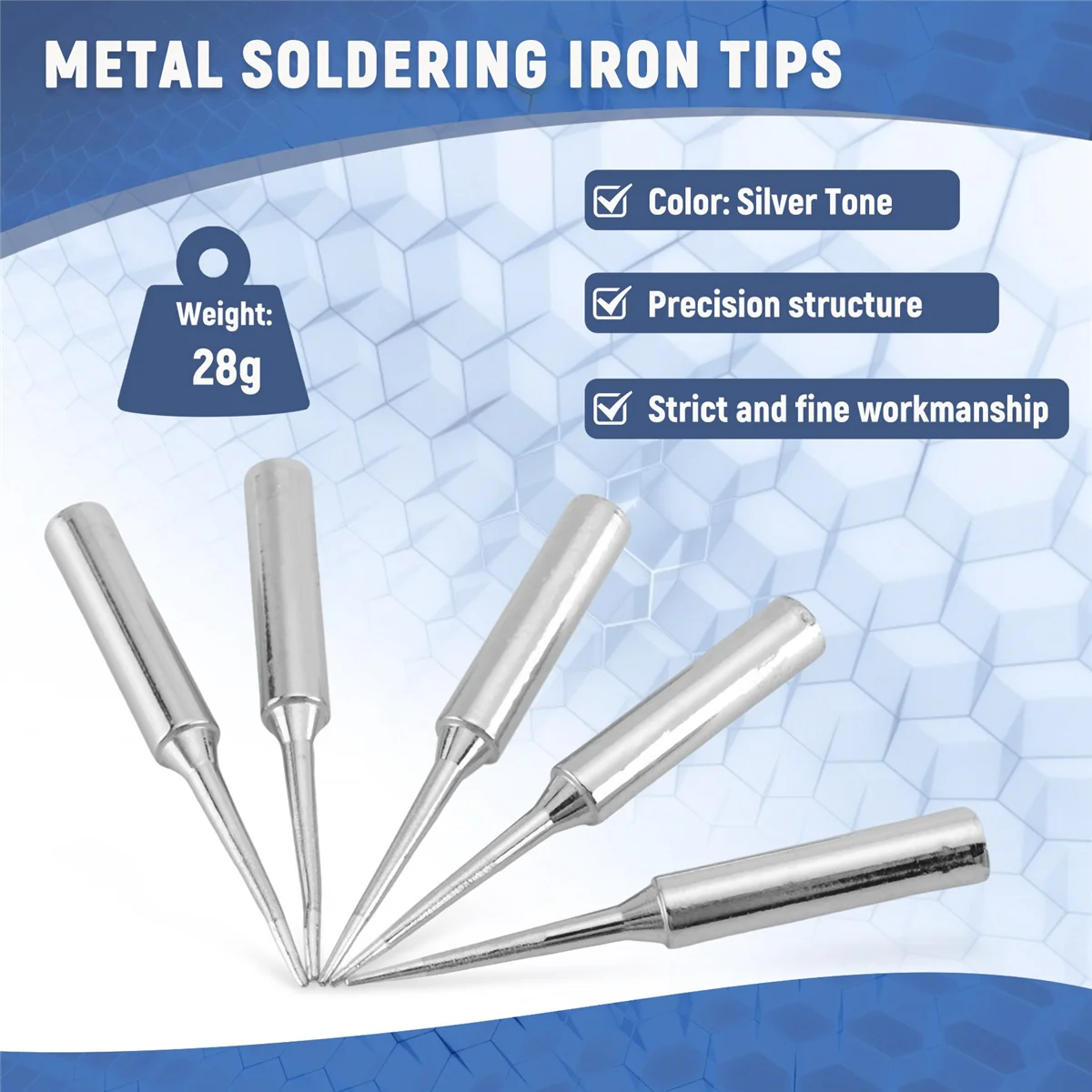 ABAZJ 900M-T-LI 0.8mm Point Diameter Soldering Solder Iron Tips 5 Pcs
