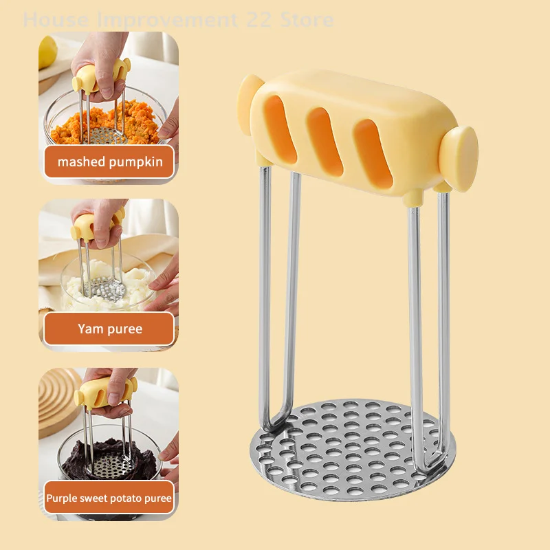 

Stainless Steel Potato Masher Candy Masher Puree Purple Sweet Potato Pumpkin Grater Makers Tools Crusher Kitchen Accessories